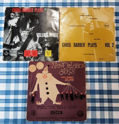 Chris Barber Vinyl records set of 3 Lonnie Donegan Skiffle 9.5 inch 33 rpm