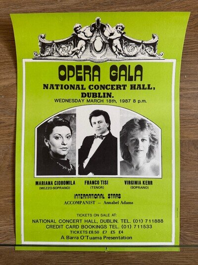 1987 'Opera Gala' classical music concert poster - Dublin