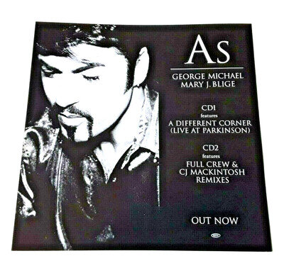 GEORGE MICHAEL As PROMO FLAT (1999) Rare 12" Square Promo Poster Advert for CDs