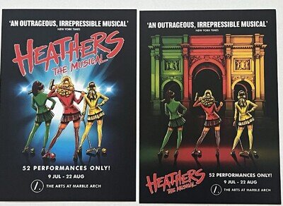 HEATHERS WEST END MUSICAL THEATRE FLYERS X 2