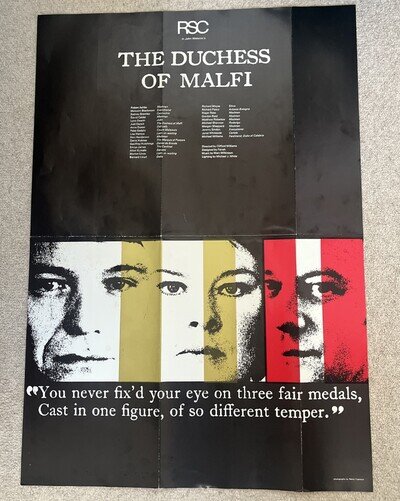 Vintage 1971 Duchess Of Malfi RSC Stratford Original Theatre Poster.Judi Dench