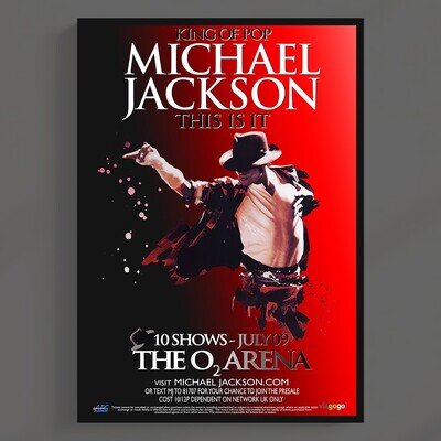 Michael Jackson 'This Is It' Tour Concert Poster MULTI-PRINT or 3 FRAMED Options