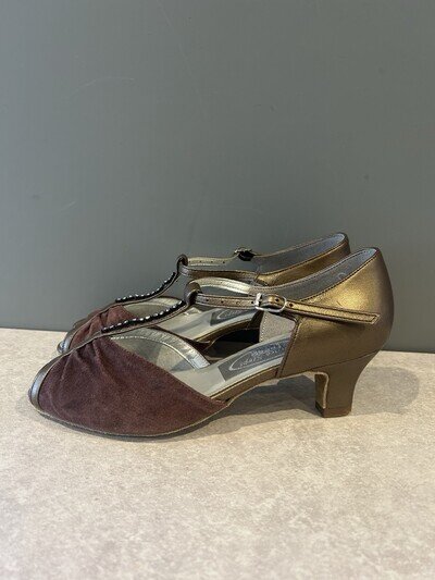 New Freed Of London Women’s Dance Shoes, Topaz Bronze, Size 5, 1 5/8” Heel