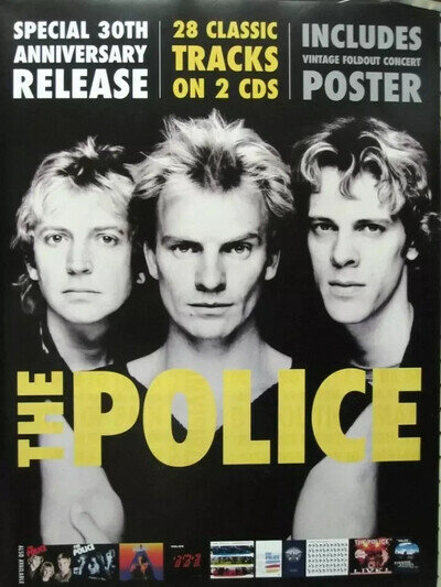 30th Anniversary Promotional Promo Band Poster THE POLICE New Old Stock NOS