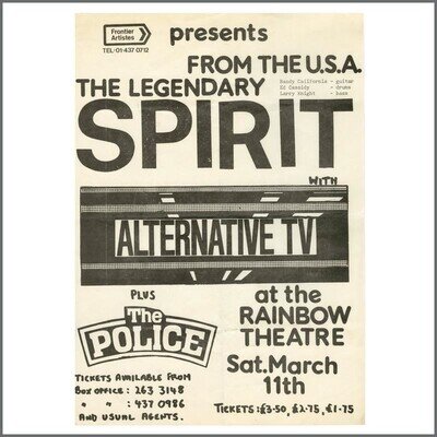 The Police Rainbow Theatre London 1978 Concert Poster (UK)