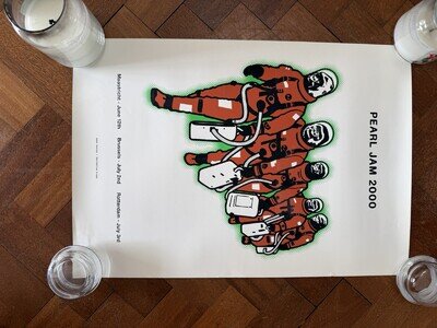Pearl Jam 2000 Tour Poster Ames Bros Holland Brussels Rotterdam Rare