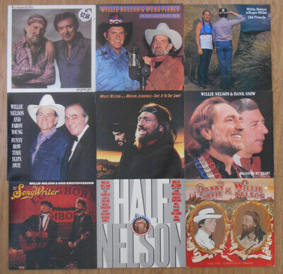 WILLIE NELSON Bundle of 9 x Duet LP - Ray Price/Waylon Jennings/Webb Pierce/Kris