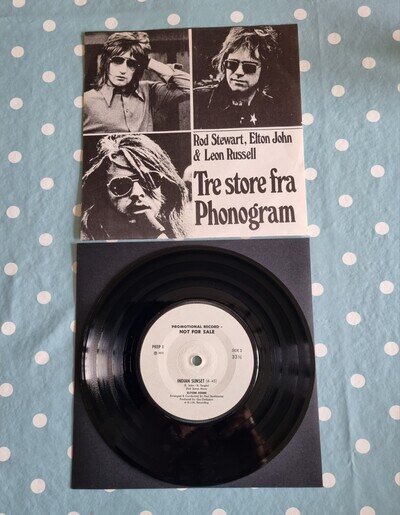 Elton John Rod Stewart Leon Russell Tre Store Fra Phonogram 1972 Promo 7" Vinyl