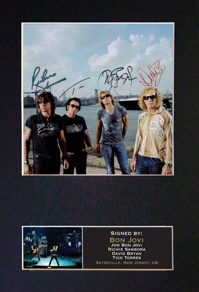 #110 BON JOVI Reproduction Signature/Autograph Mounted Signed Photograph A4