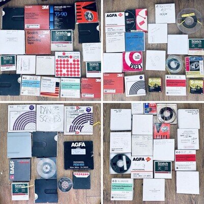 Large Job Lot of Reel to Reel Tapes 68 Vintage Tape Spools AGFA BASF Scotch Sony