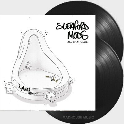 SLEAFORD MODS LP x 2 All That Glue Double BLACK VINYL + Pro Sheet IN STOCK Fizzy