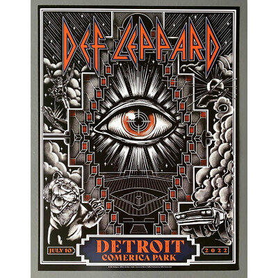 DEF LEPPARD Concert Poster Detroit 2022 Comerica Park Official AP Mint 18x24