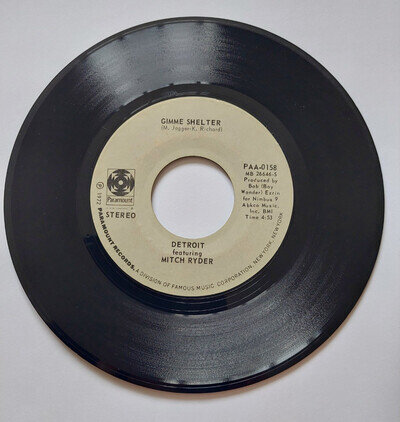 Detroit feat. Mitch Ryder - Gimme Shelter / OO La La La Dee Da Doo PARAMOUNT EX