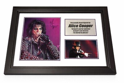 Alice Cooper Signed Photo Framed Autograph Display COA Rock Legend