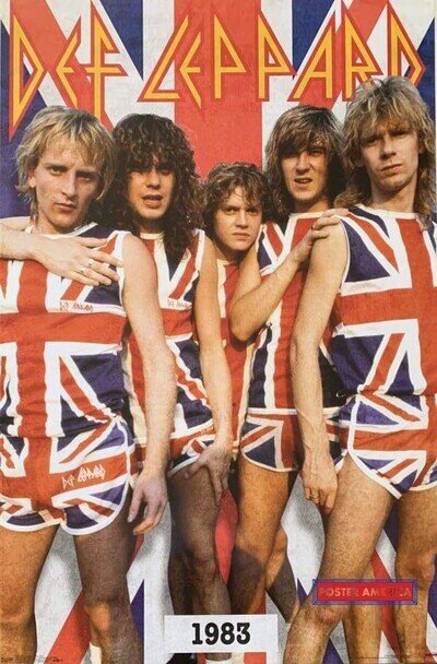 Def Leppard Union Jack In 1983 Band Shot 2018 Poster 22.5 x 34