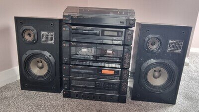 Sanyo Architect Series Hi-Fi System Turntable CD Cassette Amplifier Speakers