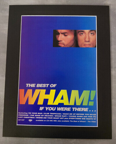 Wham The Best Of Promo Original Album Advert Mounted 14x11"