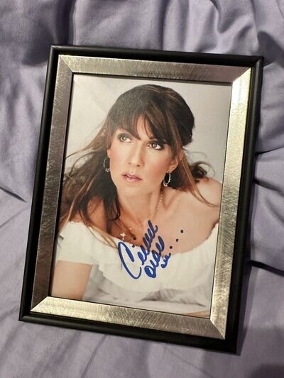 Celine Dion Framed Signed Signature Autographed Beautiful Photo Picture Rare 5x7