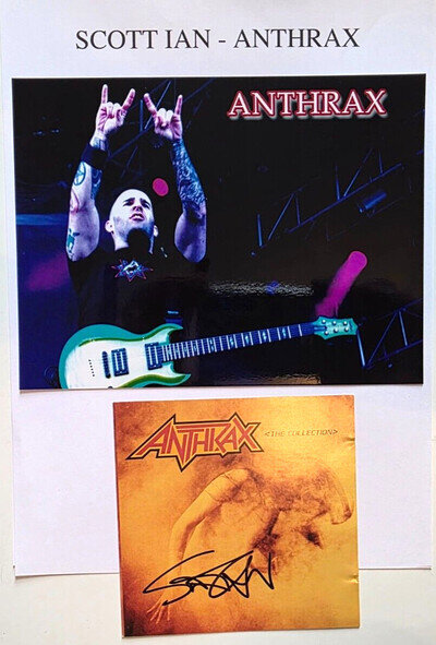 Scott Ian Anthrax Hand signed CD Cover with A5 Photo image for mounting