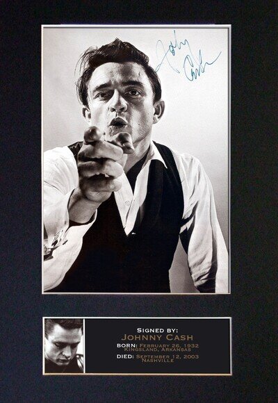 85 Johnny Cash Country Legend A4 Framed Mounted Autograph Repro Signed Print