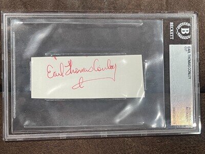 Signed Earl Thomas Conley cut auto Beckett BAS Country Legend VERY RARE (d.2019)