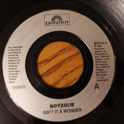 Boyzone – Isn't It A Wonder 7" Single 1997 Polydor Pop 45 RPM