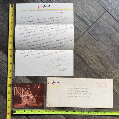 KISS ERIC CARR Signed Autograph Handwritten Letter Lick It Up 1984 Vintage Kiss