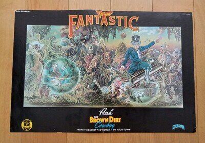 ELTON JOHN PROMOTIONAL POSTER FOR CAPT. FANTASTIC & THE BROWN DIRT COWBOY LP