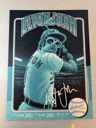 Elton John 1975 Baseball Card Poster - Official, Limited Edition - Matt Tobin