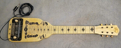 Vintage Kay Pearloid Covered Lap Steel Early 1950s Blade Pickup Hawaiian Motif
