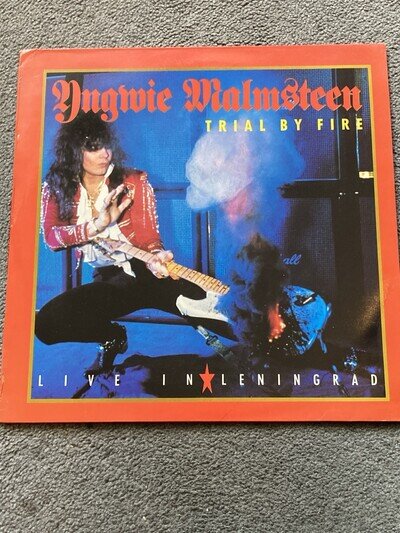 YNGWIE MALMSTEEN TRIAL BY FIRE ORIGINAL 1989 POLYDOR RECORDS VINYL LP