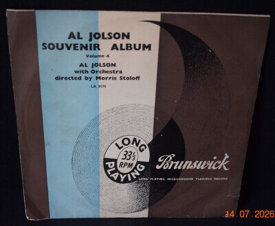 "Al Jolson Souvenir Album" 1950's vinyl LP record volume 4 released on Brunswick