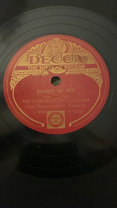 Rare 78rpm record, E, THE ANDREWS SISTERS : Charley My Boy , DECCA M 32954