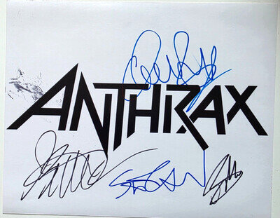 Anthrax A4 glossy presentation signed by the band rock metal memorabilia