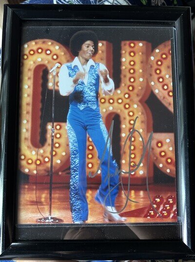 Framed Michael Jackson Autograph Photo Signed