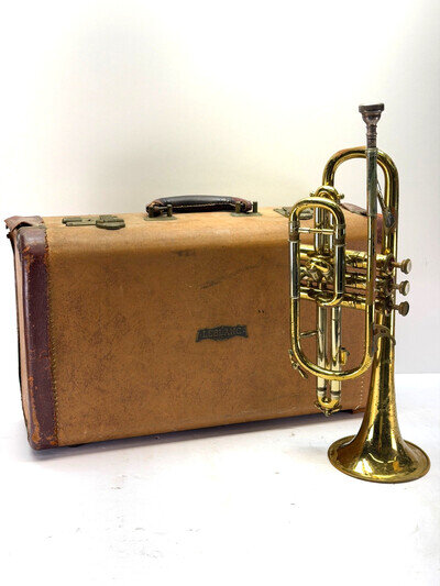 Antoine Courtois Paris Brass Bb Trumpet Cornet w/ Leblanc Case 1930-1938 #3173