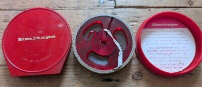 Vintage 3” EMITAPE Reel to Reel Spool - Tape And Case 99/3 - 250ft Spool