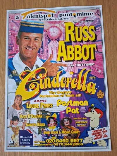 2000-01 Churchill Theatre Bromley Pantomime Handbill. Russ Abbot, Louise Perry.