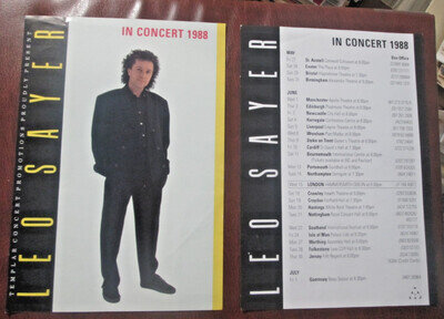 LEO SAYER Theatre Royal PLYMOUTH promo. Flyer 1988