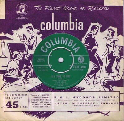Paul Anka - it's time to cry 7" vinyl EX play tested