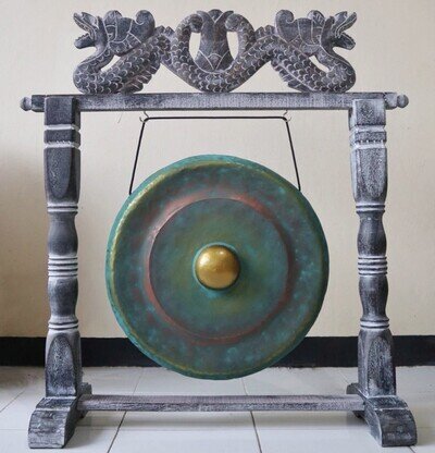 1 X Small Gong in Stand - 25cm - Greenwash