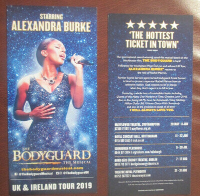 THE BODYGUARD ALEXANDRA BURKE Theatre Royal PLYMOUTH promo. Flyer 2019