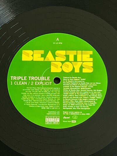 Beastie Boys – Triple Trouble (12" Vinyl Promo) All original - Hip-Hop