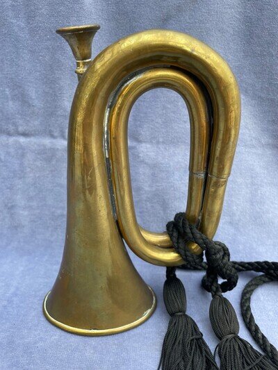 Military Brass Cycle Bugle or Post Horn Vintage Army H Keats & Sons.