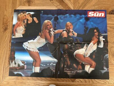 MADONNA - 2003 MTV VMA - THE SUN POSTER - UK - BRITNEY SPEARS