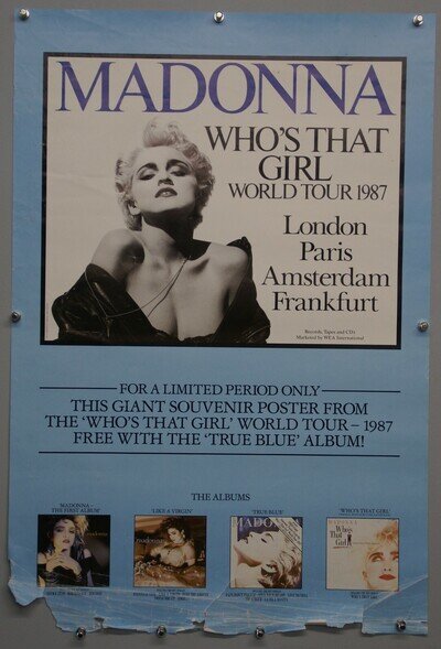 Madonna Poster Original Wea Promo Who's That Girl 1987