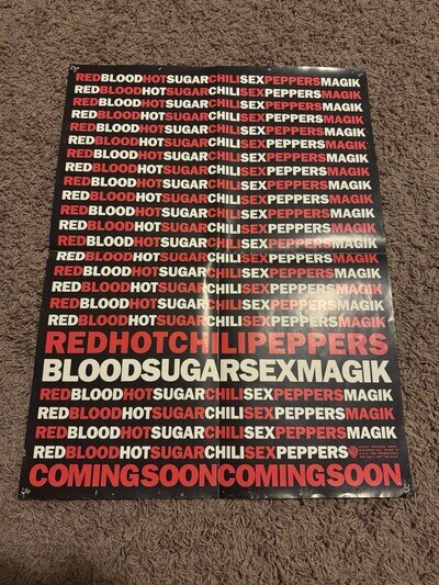 Red Hot Chili Peppers Blood Sugar Sex Magik Vintage Promo Poster 1991 18x24