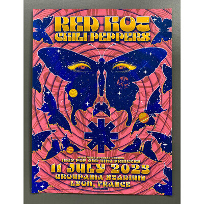 *REAL* Red Hot Chili Peppers Lyon France Poster SE x/500 Derek Hatfield 2023
