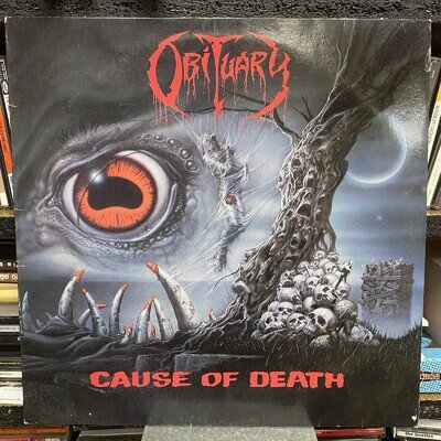 OBITUARY - Cause Of Death - ORIGINAL VINYL LP (1990) VG Condition Black Metal LP