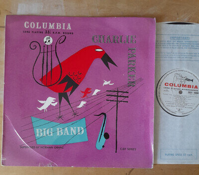 Charlie Parker Big Band LP UK 1955 pressing Columbia. EX vinyl, lovely
